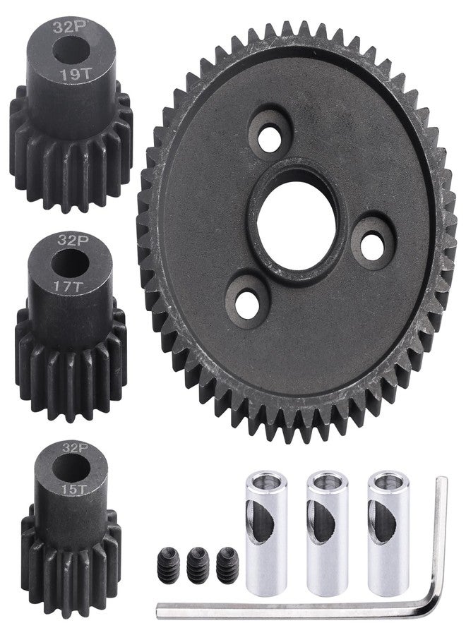 مجموعة تروس RC المعدنية الفولاذية 54T 32P مع تروس صغيرة 15T/17T/19T، بديلة للرقم 3956، متوافقة مع سيارات Traxxas Slash 4x4 4WD/2WD/VXL Rally/Stampede 4x4 VXL/Summit/E-REVO/T-Maxx/Rustler 4X4 VXL - Image 1
